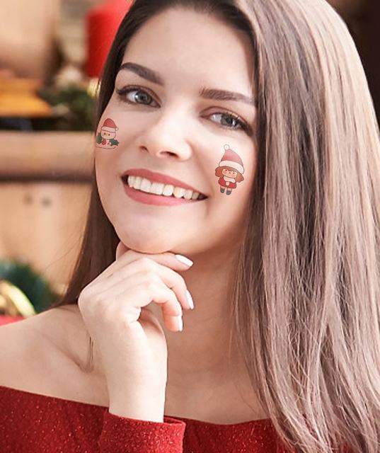 Christmas Eco-Friendly Temporary Paper Tattoos Cross Border view 4