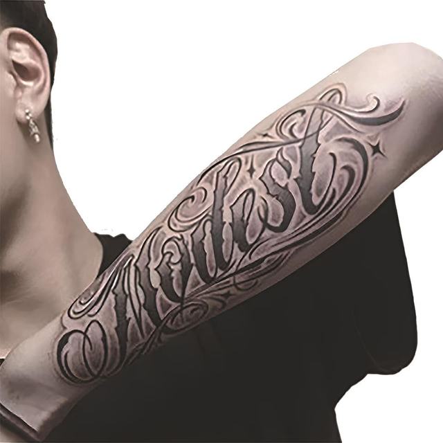 Cross-Border Wholesale Eco-friendly Paper Herbal Juice Inspired Tattoo Stickers Men's Forearm/Full Arm Body Non-Reflective