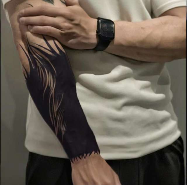 Herbal Large Flower Arm Juice Tattoo Sticker Paper Gradient view 2