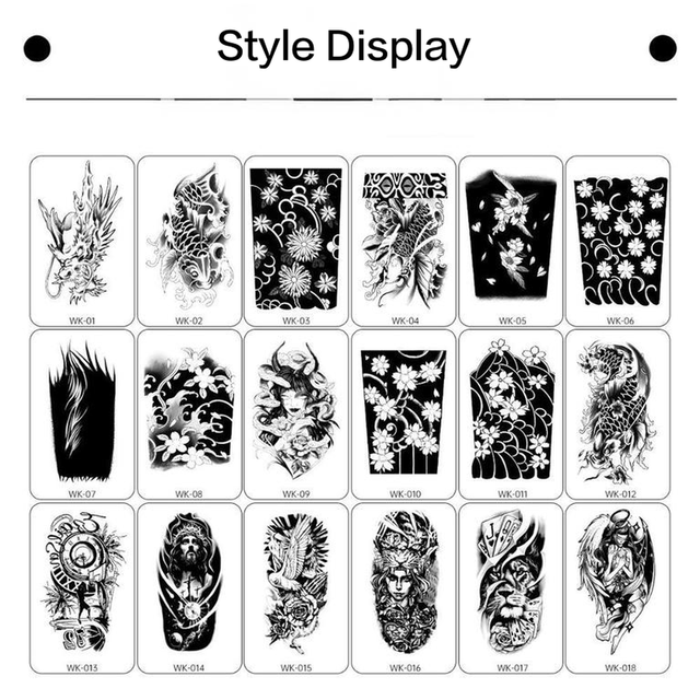 Herbal Large Flower Arm Juice Tattoo Sticker Paper Gradient view 3