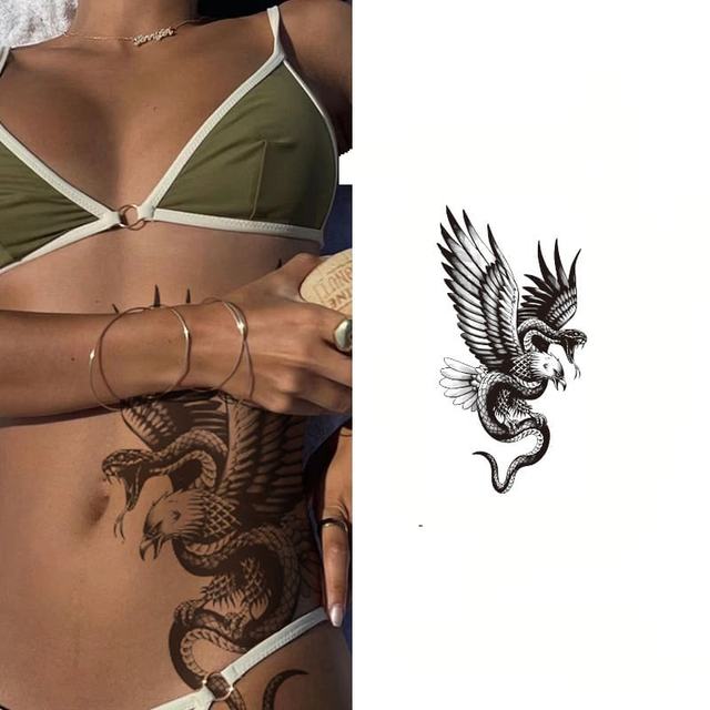 Herbal Large Flower Arm Juice Tattoo Sticker Paper Gradient view 4
