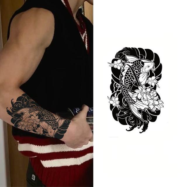 Herbal Large Flower Arm Juice Tattoo Sticker Paper Gradient view 5
