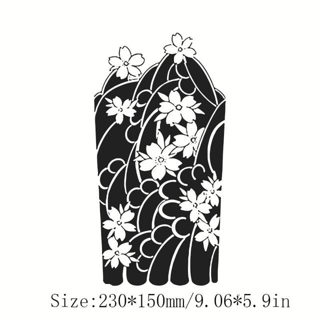 Herbal Large Flower Arm Juice Tattoo Sticker Paper Gradient view 6