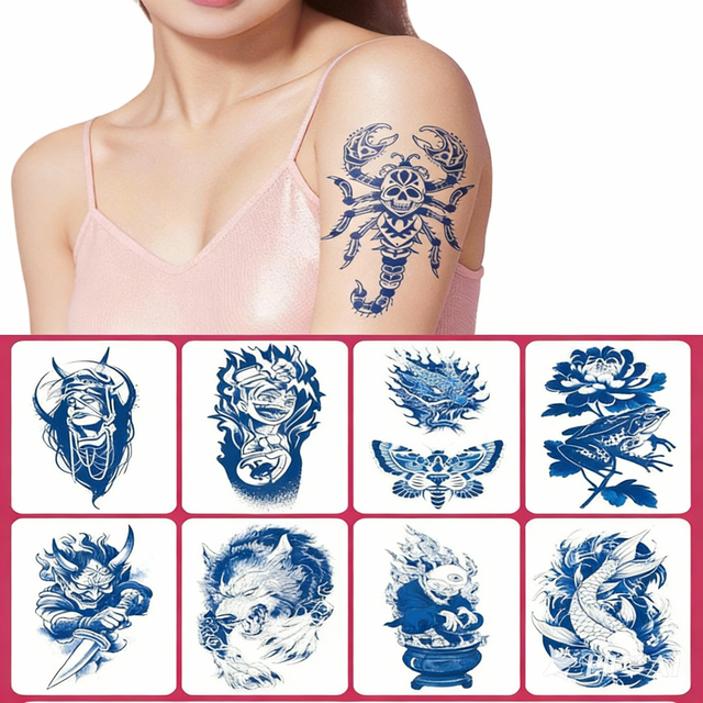 New Eco-Friendly Paper Waterproof Water Transfer Printed Geometric Shapes Long-lasting Herbal Tattoo Sticker Natural Plant