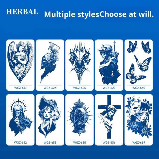 Herbal Juice Full Body Temporary Tattoo Sticker Paper Eco-Fr view 4