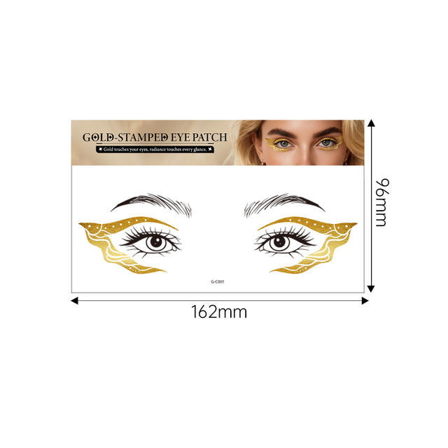Glittering Gold Eco-Friendly Paper Temporary Tattoo Stickers view 6