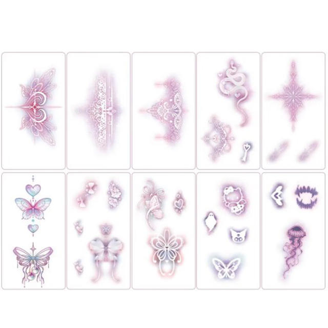 Butterfly Tattoo Stickers Full Body Water Resistant Long-las view 5