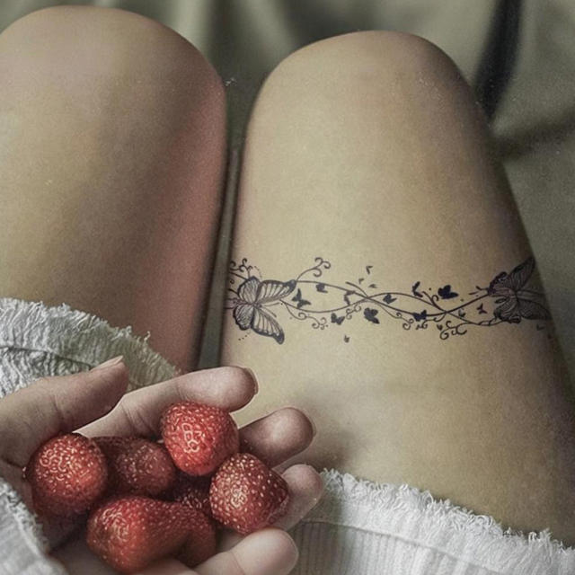 Herbal Eco-Friendly Paper Leg Ring Semi-permanent Juice Tatt view 2