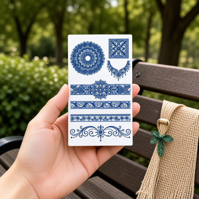 Japanese Floral Samurai White Paper Tattoo Sticker Semi Perm view 6