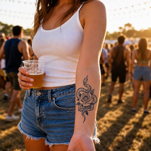 Waterproof White Paper Herbal Tattoo Sticker Temporary Body view 2