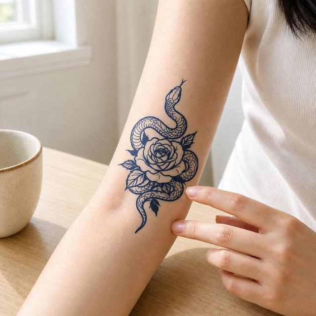 Waterproof White Paper Herbal Tattoo Sticker Temporary Body view 3