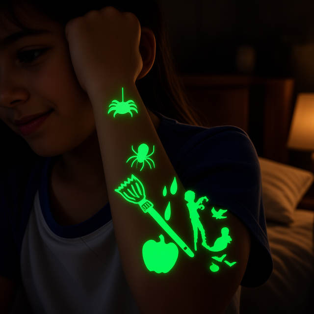 Children's Halloween Waterproof Tattoo Stickers-Water T view 4