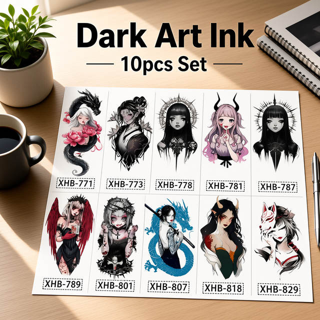 10pcs Set Water Transfer Anime Floral Art, Realistic Butterf view 6